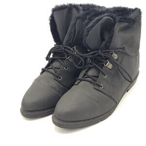 Danexx Thermolite Black Silktex Fur Lined Cozy boots women's size 10